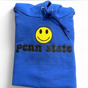 Penn State blue smiley face hoodie.